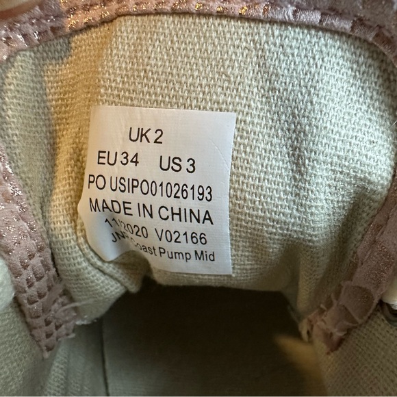 Joules Girls Metallic Snakeskin Pink Rainbow Sneakers Sz 3 - Picture 9 of 10